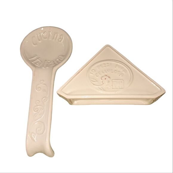 Sur la table white rustic farmhouse napkin‎ holder and spoon rest - Picture 1 of 8